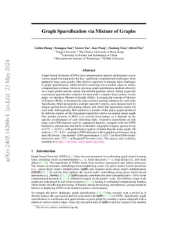 Graph Sparsification via Mixture of Graphs