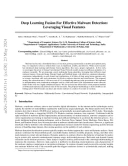 Deep Learning Fusion For Effective Malware Detection: Leveraging Visual
  Features