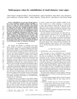 Multi-purpose robot for rehabilitation of small diameter water pipes
