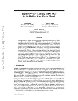 Tighter Privacy Auditing of DP-SGD in the Hidden State Threat Model
