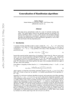 Generalization of Hamiltonian algorithms