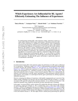 Which Experiences Are Influential for RL Agents? Efficiently Estimating
  The Influence of Experiences