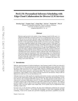 PerLLM: Personalized Inference Scheduling with Edge-Cloud Collaboration
  for Diverse LLM Services