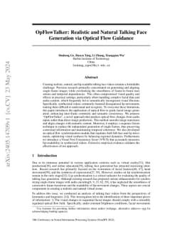 OpFlowTalker: Realistic and Natural Talking Face Generation via Optical
  Flow Guidance