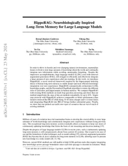 HippoRAG: Neurobiologically Inspired Long-Term Memory for Large Language Models