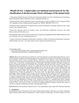 BloodCell-Net: A lightweight convolutional neural network for the
  classification of all microscopic blood cell images of the human body