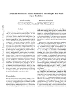 Universal Robustness via Median Randomized Smoothing for Real-World
  Super-Resolution