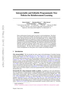 Interpretable and Editable Programmatic Tree Policies for Reinforcement
  Learning