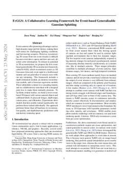 EvGGS: A Collaborative Learning Framework for Event-based Generalizable
  Gaussian Splatting