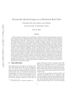 Dynamically Sharded Ledgers on a Distributed Hash Table