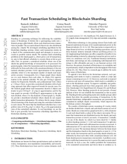 Fast Transaction Scheduling in Blockchain Sharding