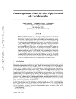 Generating camera failures as a class of physics-based adversarial
  examples