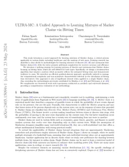 ULTRA-MC: A Unified Approach to Learning Mixtures of Markov Chains via
  Hitting Times