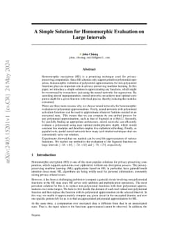 A Simple Solution for Homomorphic Evaluation on Large Intervals