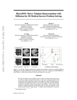 Blaze3DM: Marry Triplane Representation with Diffusion for 3D Medical
  Inverse Problem Solving