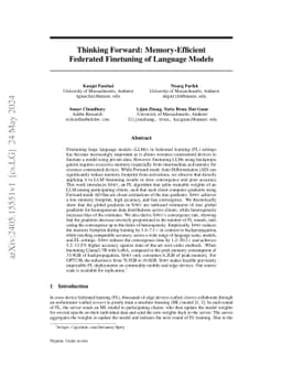 Thinking Forward: Memory-Efficient Federated Finetuning of Language
  Models