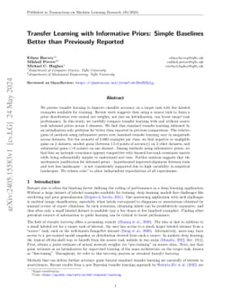 Transfer Learning with Informative Priors: Simple Baselines Better than
  Previously Reported