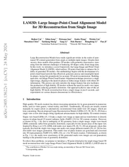 LAM3D: Large Image-Point-Cloud Alignment Model for 3D Reconstruction
  from Single Image
