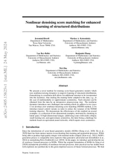 Nonlinear denoising score matching for enhanced learning of structured
  distributions