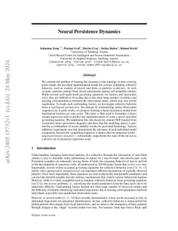 Neural Persistence Dynamics