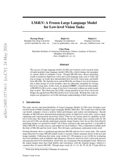 LM4LV: A Frozen Large Language Model for Low-level Vision Tasks