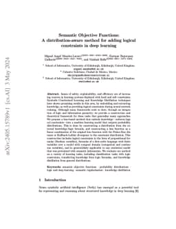 Semantic Objective Functions: A distribution-aware method for adding
  logical constraints in deep learning