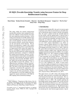 SF-DQN: Provable Knowledge Transfer using Successor Feature for Deep
  Reinforcement Learning