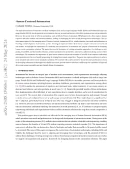 Human-Centered Automation