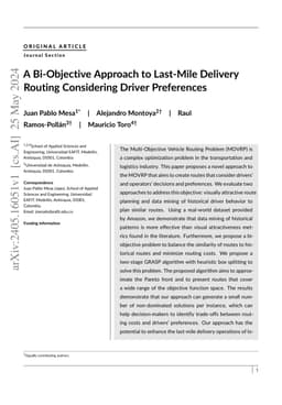 A Bi-Objective Approach to Last-Mile Delivery Routing Considering Driver
  Preferences