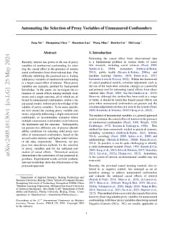 Automating the Selection of Proxy Variables of Unmeasured Confounders
