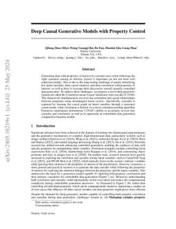 Deep Causal Generative Models with Property Control