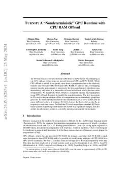 TURNIP: A "Nondeterministic" GPU Runtime with CPU RAM Offload