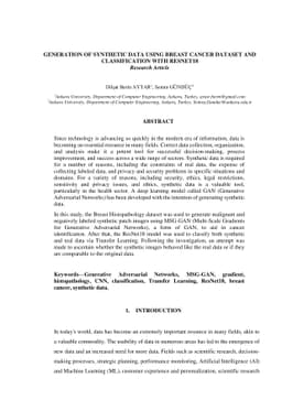 Generation of synthetic data using breast cancer dataset and
  classification with resnet18