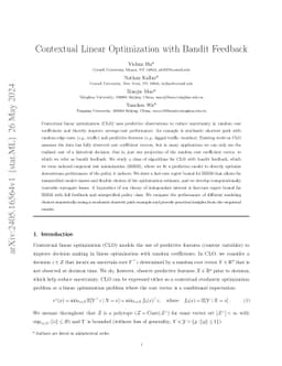 Contextual Linear Optimization with Bandit Feedback