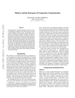 Mimicry and the Emergence of Cooperative Communication