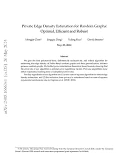 Private Edge Density Estimation for Random Graphs: Optimal, Efficient
  and Robust