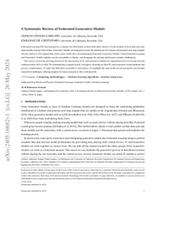 A Systematic Review of Federated Generative Models