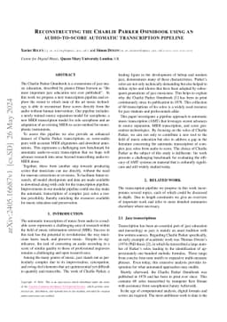 Reconstructing the Charlie Parker Omnibook using an audio-to-score
  automatic transcription pipeline