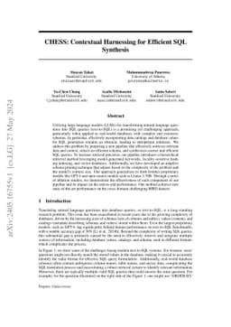 CHESS: Contextual Harnessing for Efficient SQL Synthesis
