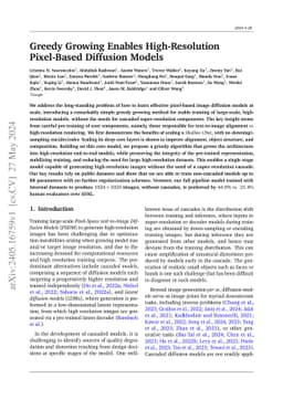 Greedy Growing Enables High-Resolution Pixel-Based Diffusion Models