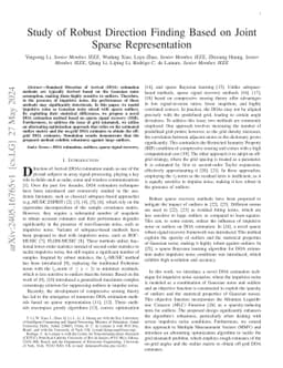 Study of Robust Direction Finding Based on Joint Sparse Representation