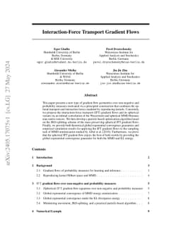 Interaction-Force Transport Gradient Flows