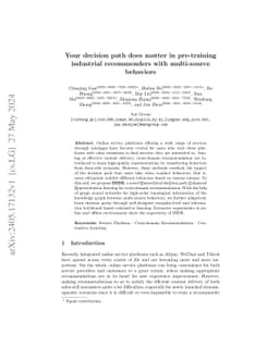 Your decision path does matter in pre-training industrial recommenders
  with multi-source behaviors