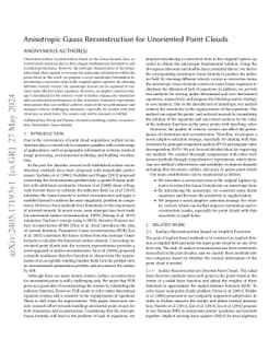 Anisotropic Gauss Reconstruction for Unoriented Point Clouds