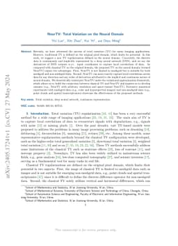 NeurTV: Total Variation on the Neural Domain