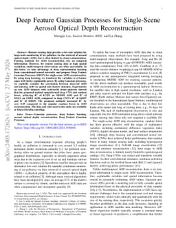 Deep Feature Gaussian Processes for Single-Scene Aerosol Optical Depth
  Reconstruction