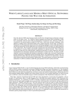 When Large Language Models Meet Optical Networks: Paving the Way for
  Automation
