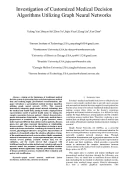 Investigation of Customized Medical Decision Algorithms Utilizing Graph
  Neural Networks