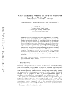 StatWhy: Formal Verification Tool for Statistical Hypothesis Testing
  Programs