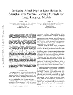 Predicting Rental Price of Lane Houses in Shanghai with Machine Learning
  Methods and Large Language Models